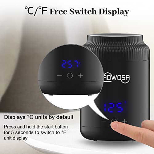 Mini Wax Pot Warmer for Hair Removal, Professional Portable Digital Wax Heater Machine for Facial Body SPA Salon, with 200ml Non-stick Pot, ¡É/¢µ Switchable Display, 100 Brow Sticks