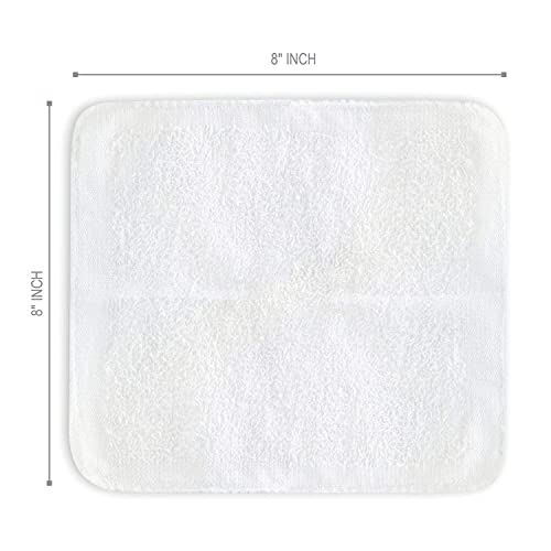 Oshibori Moist Terry Cotton Refreshment Towels (25 Pack, 8 x 8 Inches) - White Scented Pre-moistened Towel to Use Hot or Cold (Eucalyptus)