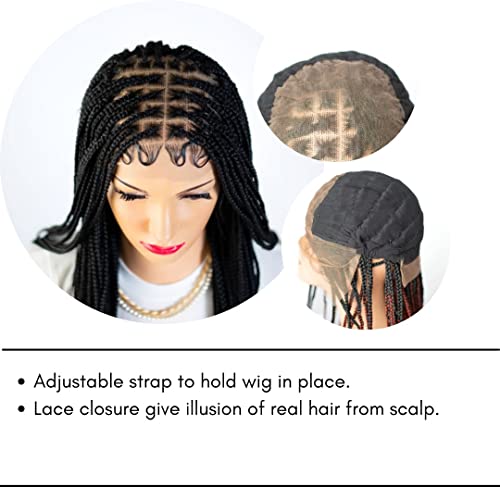 Wow Braids Cornrow Side Part Braids Synthetic Lace Front Wig - Ombre Color 2/30-26 Inches. Light Synthetic Hand Braided Wigs for Black Women.