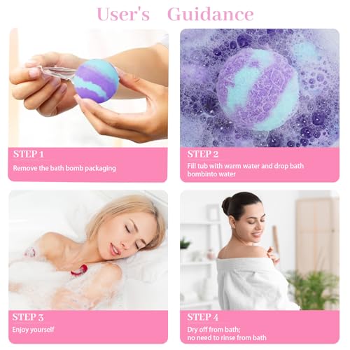 5.3 OZ Extra Large Bath Bombs Gift Set for Women, Girlfriend, Her, Girls, 12 Pcs XXL Organic Natural Handmade Bathbombs for Skin Moisturizing, Bubble Spa Bath, Mothers Day Gift for Wife