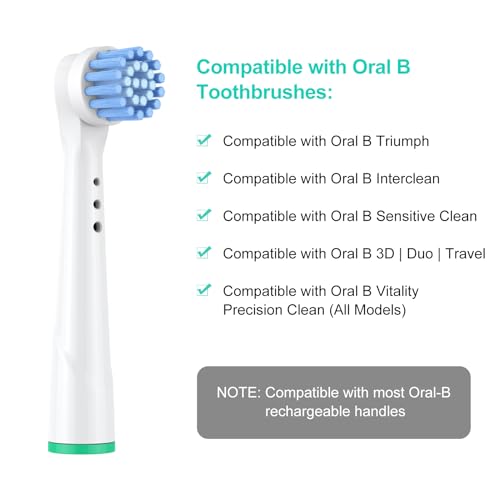 Safcare Sensitive Gum Care Replacement Brush Heads, Pack of 48 Professional Electric Toothbrush Heads Compatible with Oral b Braun Electric Toothbrush (48 Pack)