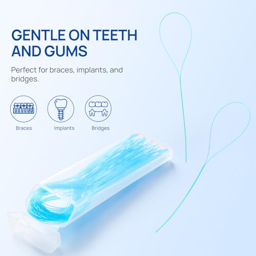 JMU 100 Count Floss Threaders, Dental Floss Threader for Braces, Bridges, Implants, 50 Count (Pack of 2)