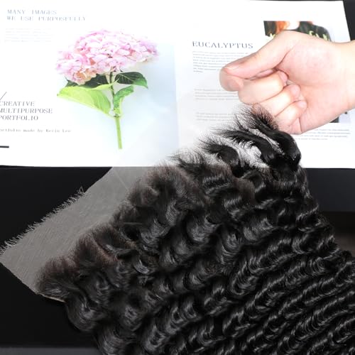 Knots Bleached CindiRiver 13x6 HD Lace Frontal - Pre Plucked Deep Wave Virgin Human Hair With Invisible Real HD Lace, Natural Hairline Lace Frontal Only