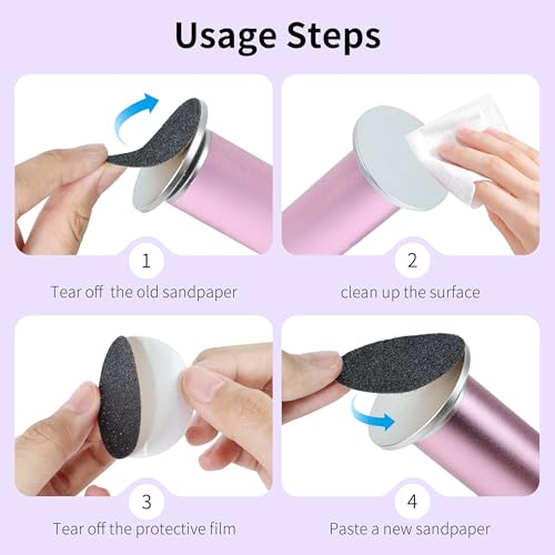 120PCS Fine 180 Grit Replaceable Sandpaper Discs for Electric Foot Callus Removers - 42mm Ultra-Soft Foot File Refills - Gentle Polishing & Baby-Smooth Finish