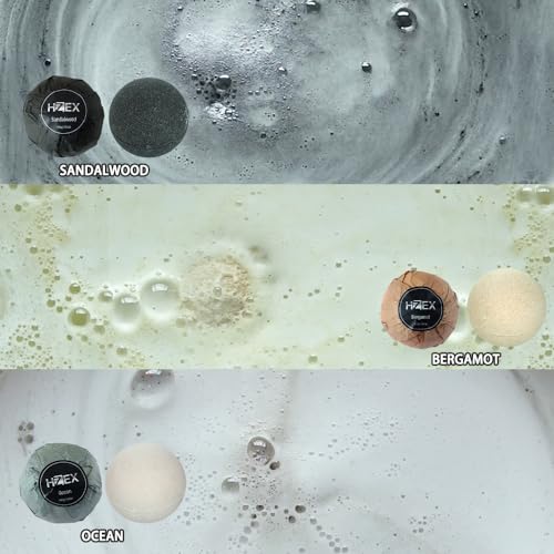 Charcoal Bath Bombs Gift Set ? 6 Piece Natural Spa Fizzies with Essential Oils ? Handmade Organic Moisturizing Vegan Bath Bombs for Relaxation, Detox, Stress Relief ? Gifts for Men & Women