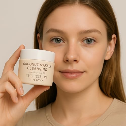 The Edition Coconut Balm Makeup Remover & Cleansing Balm ? Gentle Face & Eye Makeup Cleanser for Waterproof Makeup, Hydrating Skincare for All Skin Types, 50g