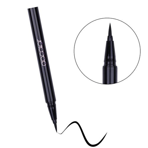 Docolor Makeup Brushes 10Pcs Neon Makeup Brushes Set with Soft Synthetic Hairs and 1PCS Waterproof Eyeliner Pen Super Slim Liquid Eyeliner Eye Liner Gel Black