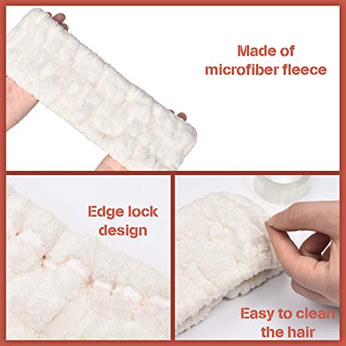 Chuangdi 3 Pieces Spa Headband for Women Facial Makeup Headband Soft Terry Cloth Hairband for Washing Face Mask Spa Shower Gifts(Pink, Milky-White, Dark Grey)