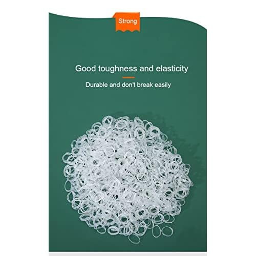 2000 PCS Clear Elastic Mini Ponytail Rubbers Ties, Soft Non-Slip Small Hair Accessories for Girls, with 2 PCS Topsy Tail Tools
