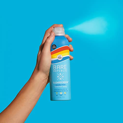 Bare Republic Clearscreen Sunscreen & Sunblock Spray with Vitamin E, 6 Fl Oz (SPF 100)