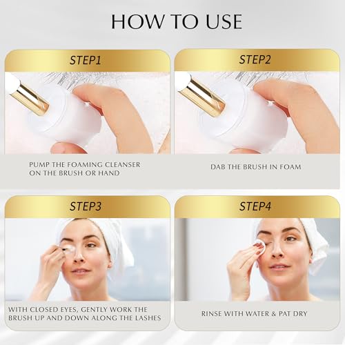 600ml Lash Shampoo Bulk, Eyelash Cleanser for Extensions, Gentle Sodium Cocoyl Alaninate Formula for Sensitive Skin, Non-Irritating Makeup Remover, Best for Salon and Home Use (600ml)