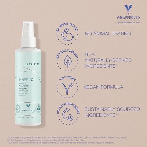 Joico InnerJoi Hydrate Detangler | For Dry Tangled Hair | Sulfate & Paraben Free | Naturally-Derived Vegan Formula | 6.7 oz