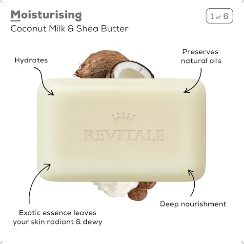 REVITALE Natural Cleansing Soap Bars Set ? 6 x 100g ? Daily Hand, Face & Body Wash, Shower Soap & Skincare Gift Set