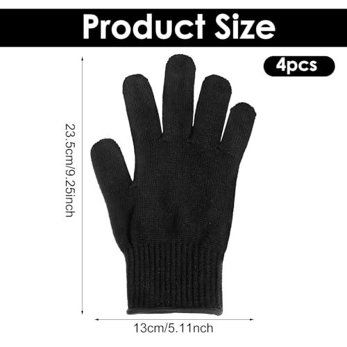 JIEYAO 4 Pack Heat Resistant Gloves for Hair Styling, Curling Iron Glove Heat Blocking Glove for Curling Wand F& lat Iron