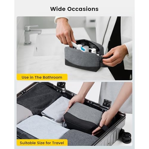Vorspack Travel Toiletry Bag - Water Resistant Toiletry Bag for Men Small Travel Bag for Toiletries, Accessories - Black