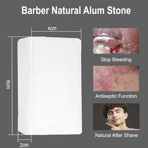 Jack Shaver¢ç Natural Alum Block in Plastic Case (100 g./3.7 oz.) Aftershave Blood Stopper Antiseptic Astringent Soothing Solution for Shaving Razor Burn Relief