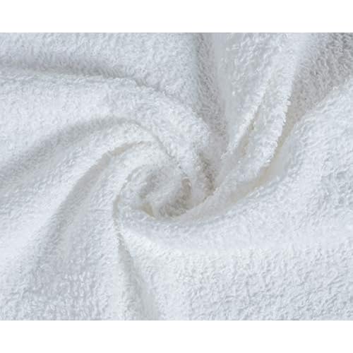 Softolle 100% Cotton Washcloths 24 Pack (12x12 Inches) Soft, Highly Absorbent Washcloth, Face Towels, Wash Cloths for Face, Ring Spun, Bulk Pack (White)