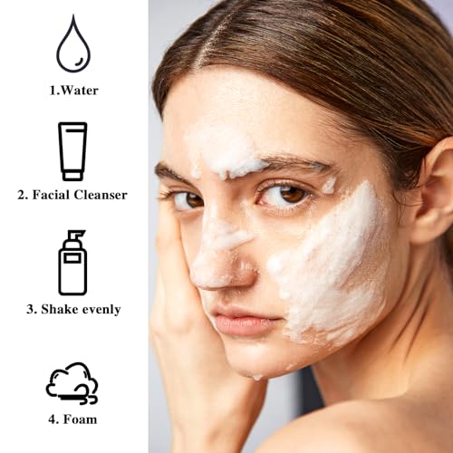 2 Pack Foam Pump Bottle Travel Small Size Mousse Foam Soap Dispenser Mini Empty Clear Plastic Foaming Soap Dispenser Refillable Pump Containers for Face Wash Lash Shampoo Skin Care 50 ml/1.7 oz