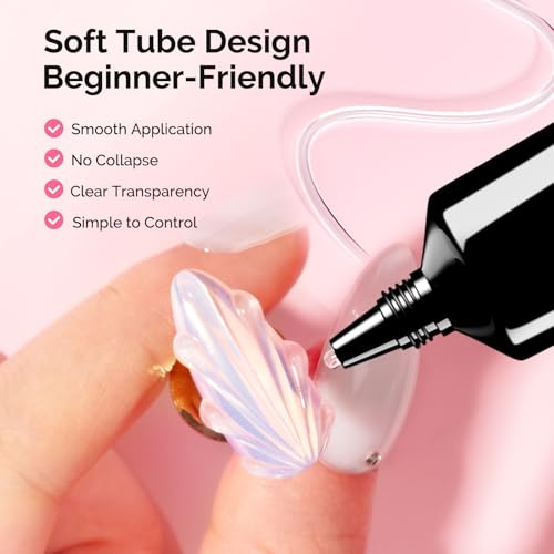 MelodySusie 3D Gel Nail Art, Clear Sculpting Gel No Wipe Nail Art Gel for Molding, Painting, Chrome Powder & Rhinestone Glue, UV/LED Cured 3D Nail Design Gel 15g