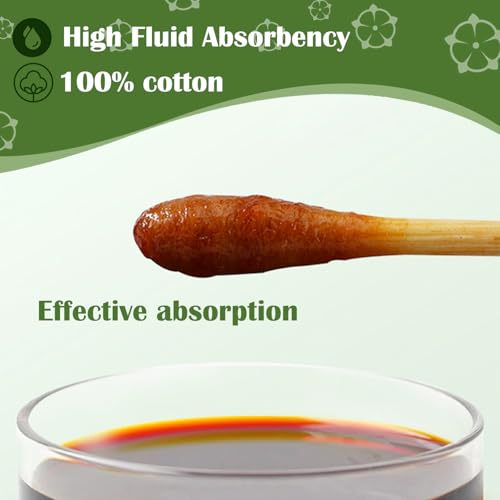 6 inch Long Cotton Swabs in Storage Box 500PCS,Bamboo Sticks & Highly Absorbent Tipped Applicators for Makeup, Gun Cleaning, Pet Care