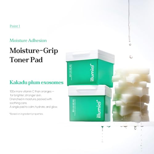 Aqua Hydrating Square Toner Pads for Long-Lasting Skin Moisture Barrier with Xylitylglucoside & Kakadu Plum Extract Exosome [Vegan & Korean Skincare] ? 60 Pads(9.17 fl. oz)