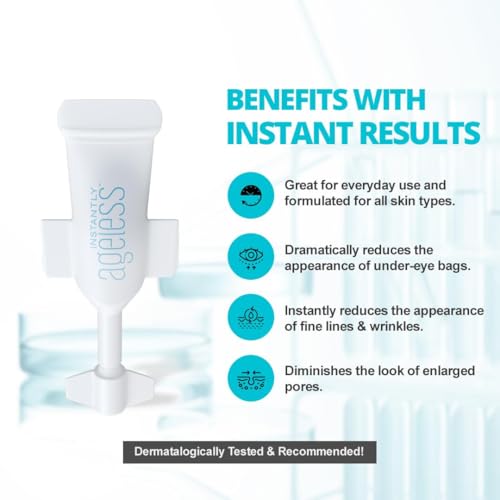 Instantly Ageless - Instant Face Lift in a Vial - Skin Care for Anti Aging face cream - Instant Under Eye Bags Remover - Facelift 15 Vials