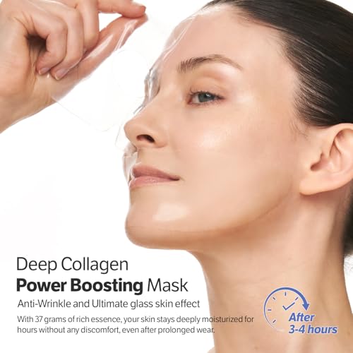 SUNGBOON EDITOR Deep Collagen Boost Set | Face Mask (4ea) & Serum | Glass Skin & Firming Care Kit | 2.16M ppb Collagen + Volufiline | Stocking Stuffers, Gifts for Women | Korean Skincare