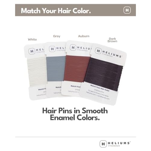 Heliums Large Bobby Pins - Dark Brown - 2.5 Inch Extra Long Straight Hair Pins, Enamel Coated - 24 Count