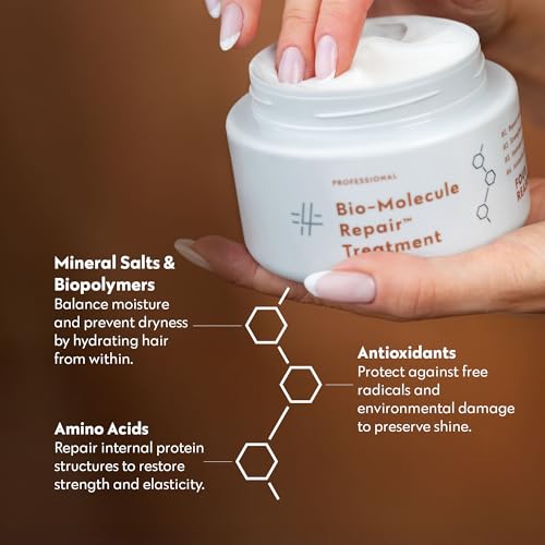 FOUR REASONS Bio-Molecule Repair Hair Mask for Damaged Hair ? Hydrating & Deep Conditioning Hair Mask & Bond Repair Treatment for Dry, Frizzy, or Color Treated Hair ? Vegan & Sulfate-Free, 10.1 Fl Oz