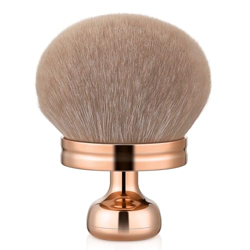 KINGMAS Extra Large Body Makeup Brush for Self Tanner, Self Tan Back Applicator, 66mm Wide-headed Kabuki Brush for Bronzers Blend Self Tanning Applicator, Oval Face Leg Makeup Brush (Rose-Gold)