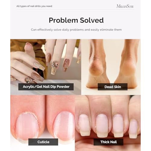 MelodySusie Pen-Shaped Portable USB Nail Drill, PC120I 20000RPM Electric Nail File with Compact Design for All Nail Care, Manicure Polishing, Shaping & Gel Removal at Home for Beginners