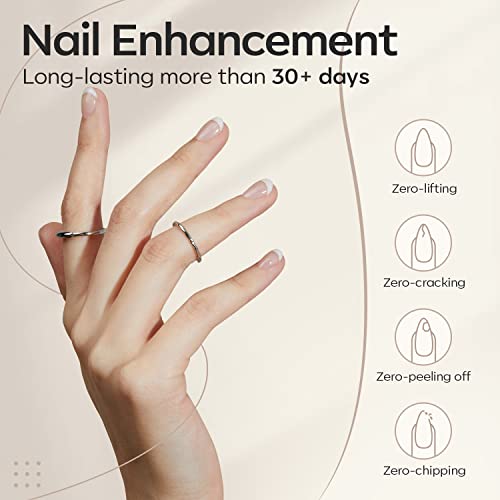 modelones Builder Nail Gel, 7-in-One Clear Builder for Nails, LED Lamp Cured Color Rubber Base Gel Polish Coat Strengthener Thickening Extension Rhinestone Glue in a Bottle for DIY Home Salon Gifts