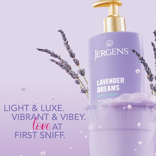 Jergens Shea Fusion Lavender Dreams Body Lotion, Scented Lotion, Moisturizer with Shea Butter and Vitamin E, 14 Fl Oz