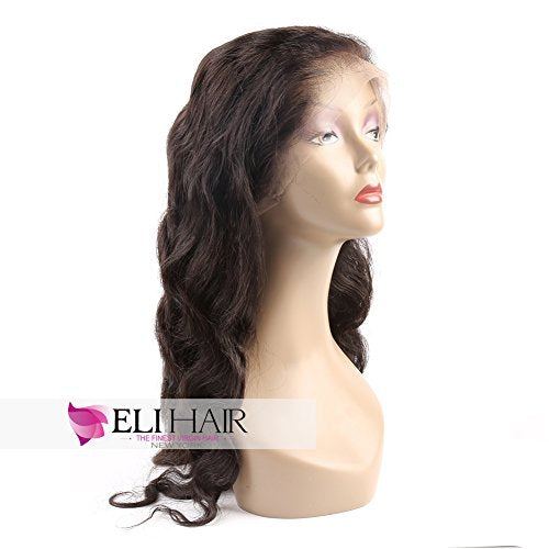 Body Wave Wigs Virgin Human Hair Full Lace Wigs Natural Color With 100% Brazilian Human Hair For Women (Full Lace Wig, 130% Density, 12 inch)