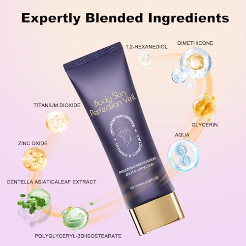 Body Concealer Cream 3.65 Fl Oz - Full Coverage for Skin Imperfections & Uneven Tone - Lightweight Natural Finish - Daily Moisturizing Face & Body Makeup with Centella Asiatica (Natural Radiance)
