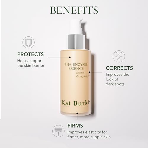 Kat Burki pH+ Enzyme Essence Face Serum, Balancing and Smoothing with Pumpkin and Papaya Enzymes, Turmeric, Licorice Root, and KB5 Complex, 3.4 Fl Oz