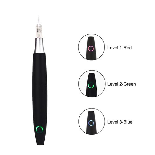 ALIWOD Permanent Eyebrow Makeup Pen Tattoo Rotary Machine 10PCS Needles For Eyebrows,Eyeliners, Lips (Black,AP686B)