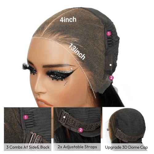 Yolissa Honey Blonde Wig Human Hair Short Blonde Wig Straight Wigs Human Hair 13x4 Lace Front Wigs Glueless Wigs Pre Plucked Pre Cut Wig For Women 14in