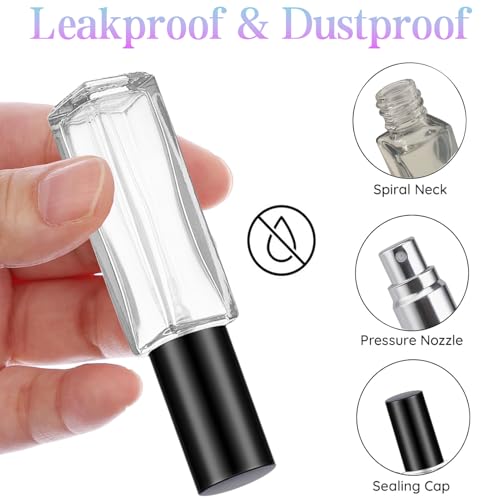 YOCASII Travel Perfume Bottle Refillable Mini Spray Bottle for Travel, Refillable Perfume Atomizer, Spray Bottle for Cologne, 4PCS Plane Mini Essentials