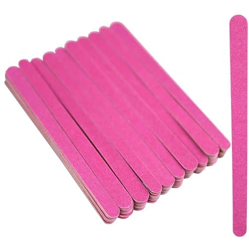Iconikal 140-Pack Hot Pink 2-Sided Nail File, Manicure Pedicure Tool Wood Emery Board, 5-Inch for Filing, Shaping, Contouring