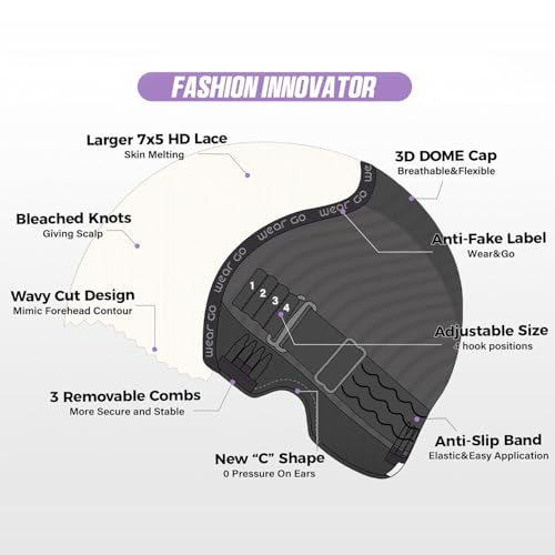 OQ HAIR Glueless Wigs Human Hair Pre Plucked Pre Cut 7x5 Water Wave HD Lace Front Wig Human Hair Pre Plucked For Beginners 3 Second To Wear 24 Inch