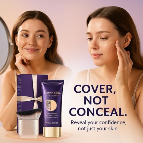 Waterproof Body Concealer with Brush ? Waterproof Full Coverage Body Foundation for Scars, Stretch Marks & Tattoos ? Streak-Free Leg & Arm Makeup for Even Skin Tone and Natural Radiant Finish