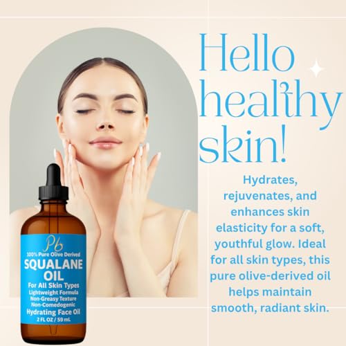 Squalane Oil ? 100% Plant-Derived, Lightweight & Fast-Absorbing, Squalane Oil for Face, Anti-Aging, Dry Skin, Hair & Body | Non-Greasy, Non-Comedogenic Moisturizer | 2 fl oz