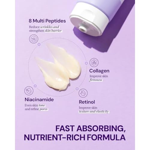 Collagen Peptide Repair Cream - Face Moisturizer with Collagen Peptides and Niacinamide, Day and Night Cream with Retinol, Korean Skin Care (3.38 fl.oz / 100ml)