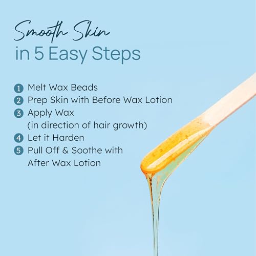 Hard Wax Beads for Brazilian Waxing ? 1.1lb Hair Removal Wax Beads for Coarse Hair, Face, Underarms, Back, Chest, Bikini & Legs | Coarse to Fine Hair Formula + Gloves & 10 Large Applicator Sticks