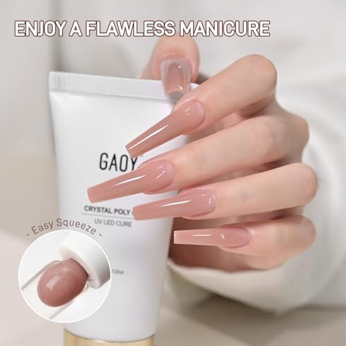 GAOY Crystal Poly Gel, 60g Nail Extension Enhancement Builder Gel, for Beginner & Professional Nail Art Salon DIY at Home, Nude 03