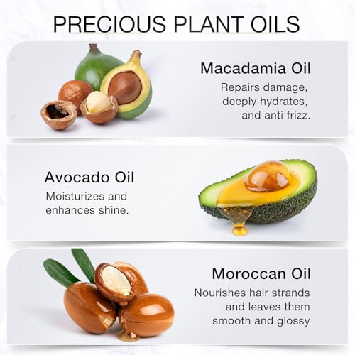 Hair Oil - 40 Hair Care Capsules - No Rinse - Hair Serum with Argan Oil, Macadamia & Avocado Oils - Vitamins A, E, & Pro B5 - Hair Gloss - Conditioner for Women & Men