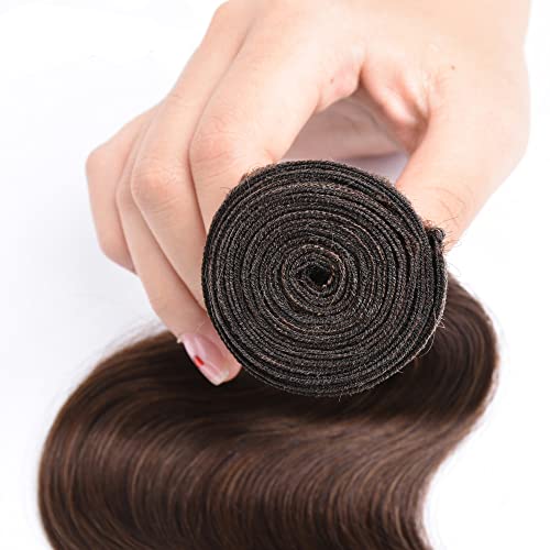 #4 Bundles Dark Brown Body Wave Human Hair Bundle 22 Inch Chocolate Brown Body Wave Bundles Human Hair Extensions