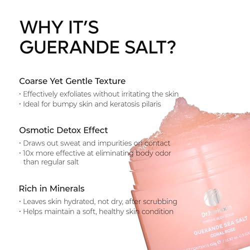 Dr.Melaxin Guerande Sea Salt Perfume Exfoliating Body Scrub for Smooth Skin Body, Amber & Vanilla Scent
