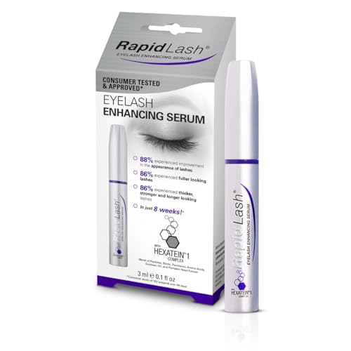 RapidLash Eyelash Enhancing Serum with HEXATEIN 1 Complex ? Lash Serum for Eyelashes Conditioning & Hydrating ? Longer-Looking, Fuller and Thicker Appearing Lashes ? 3 mL / 0.1 fl oz